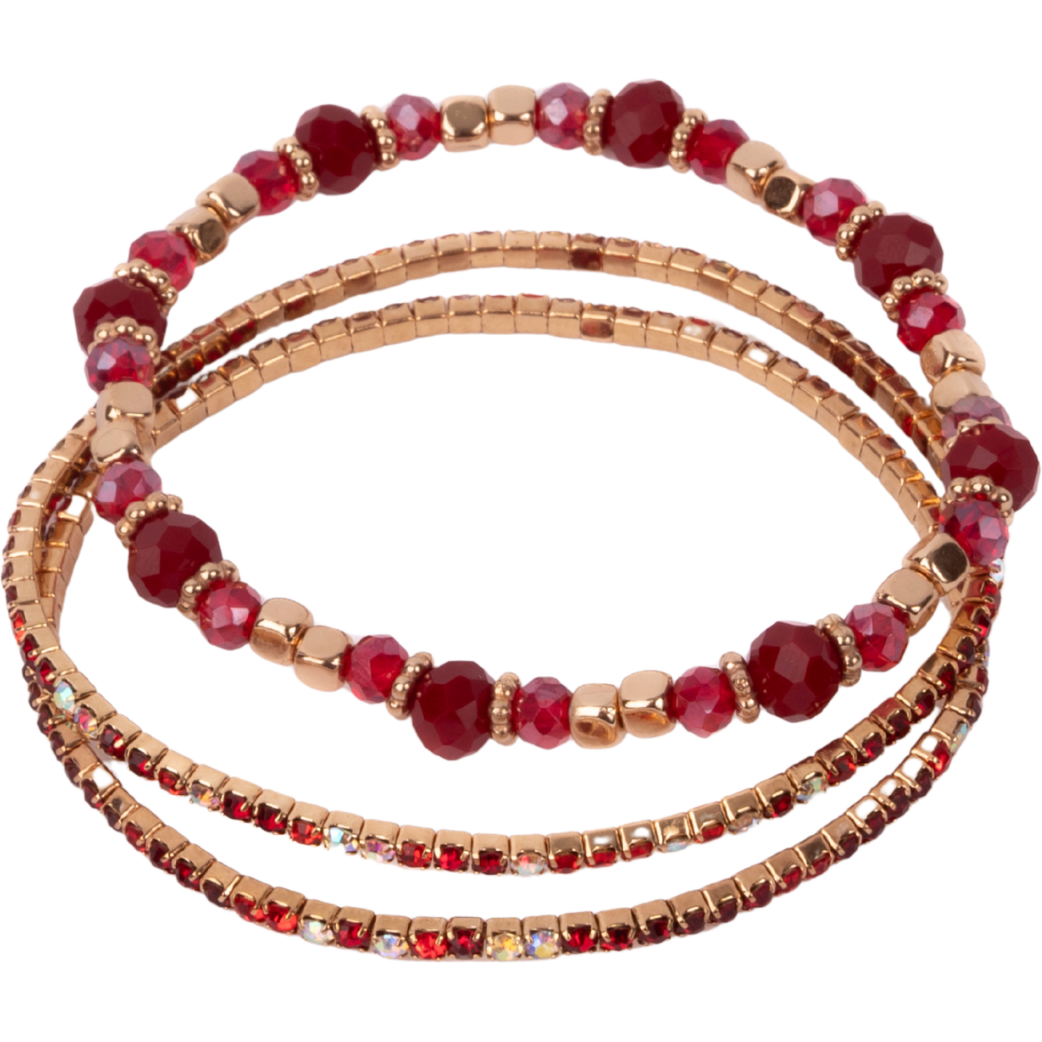 Great Pretenders Boutique Ruby Red Bracelet Set, 3pcs