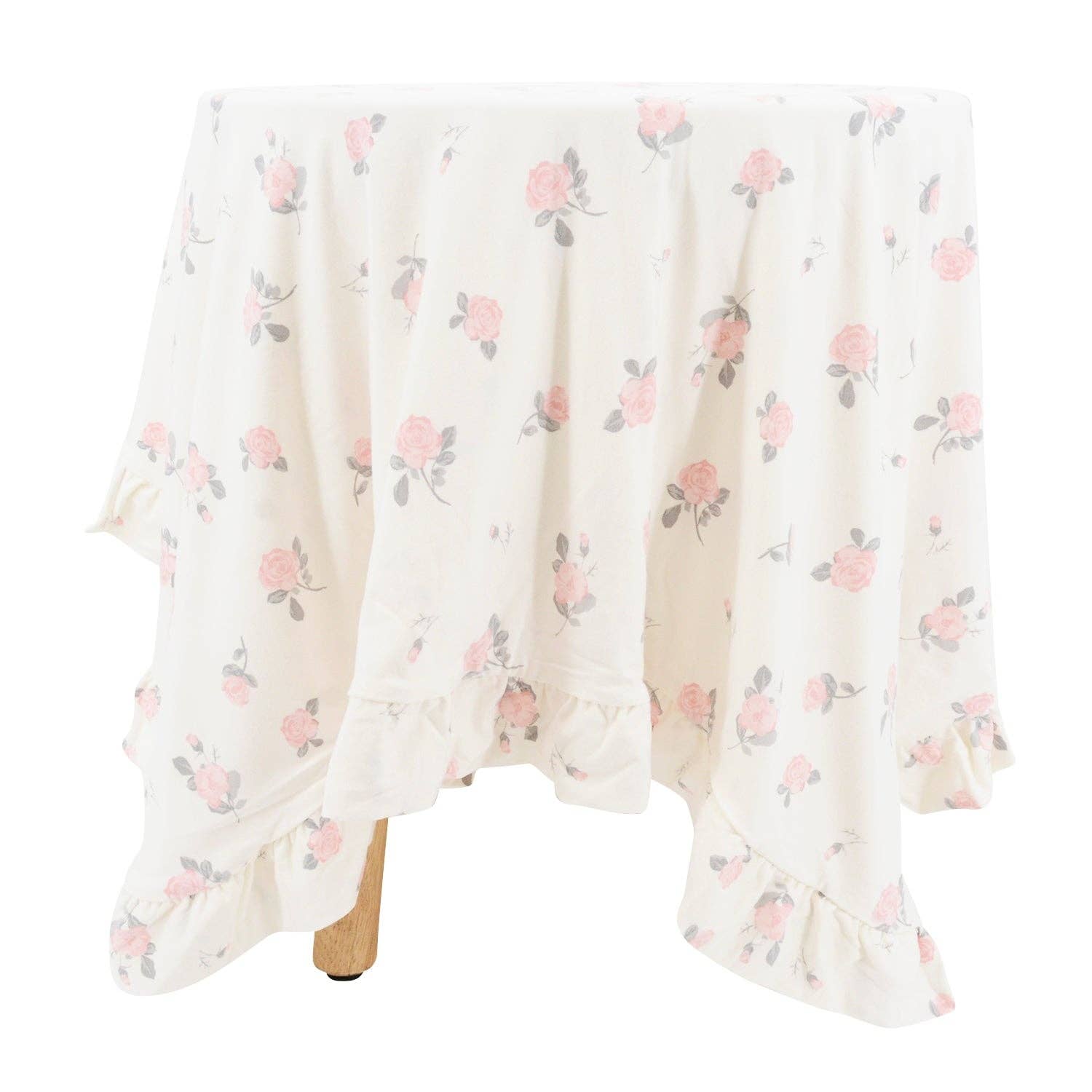 Ruffle Blanket - Roses White: Roses White