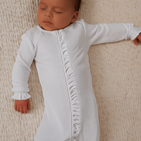 Ruffle Footie Whispery White