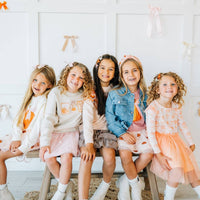 Coquette Pumpkin Sequin Patch Short Sleeve T-Shirt - Kids