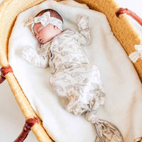 Copper Pearl Newborn Knotted Gown | Jurassic Park Fossils