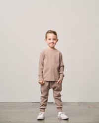 Long Sleeve Ribbed Tee - Mushroom