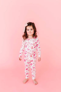Pink Bows Long Sleeve Jammies Set