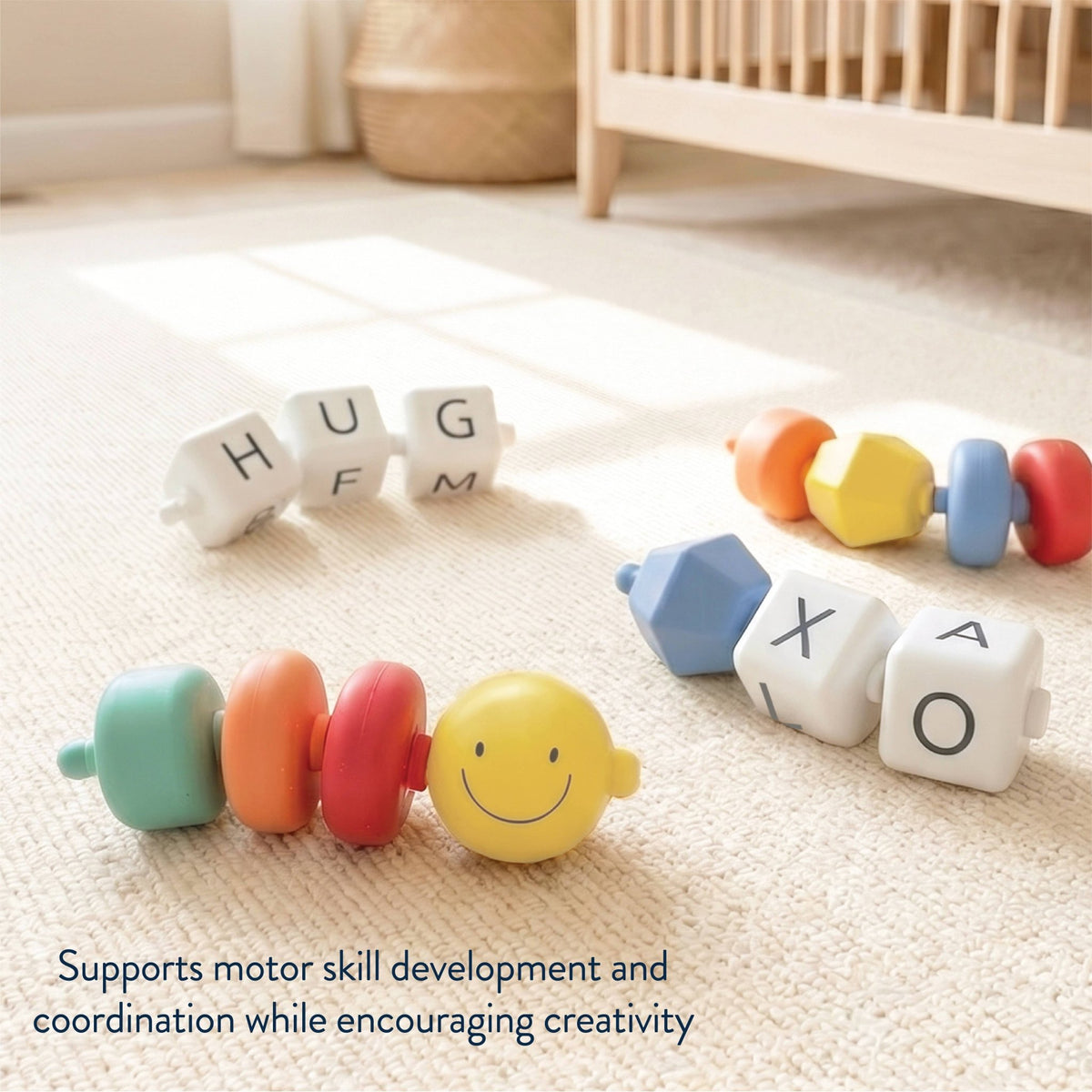 *NEW* Connect & Play™ - 14 Sensory Pop Beads - Smile - Baby Biz