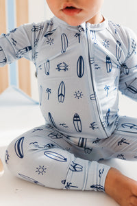 In My Jammers Surfs Up Zipper Romper