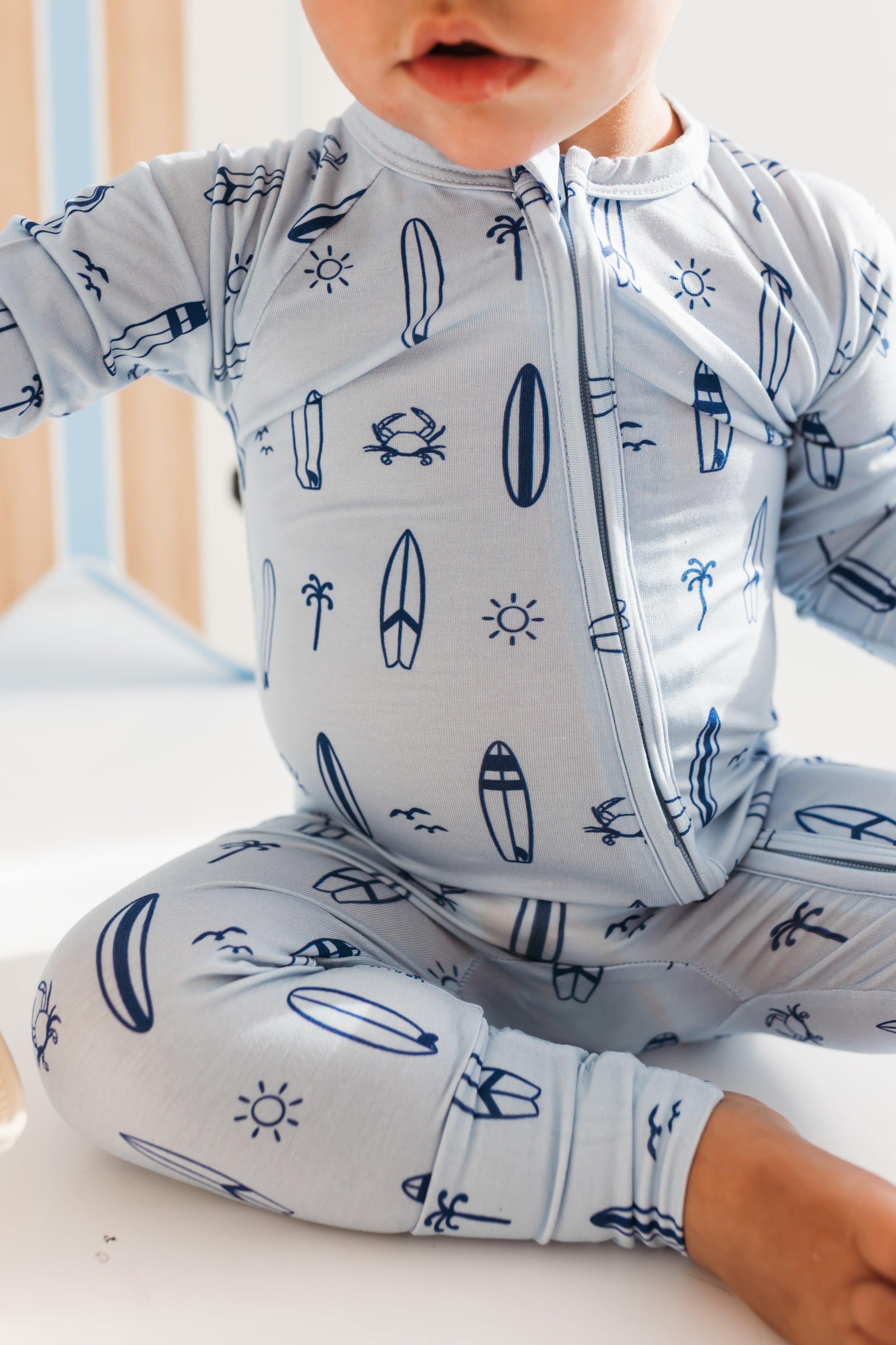 In My Jammers Surfs Up Zipper Romper