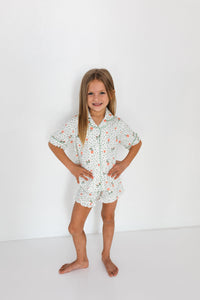 In My Jammers Quinn Floral Kids Button Up Short Set