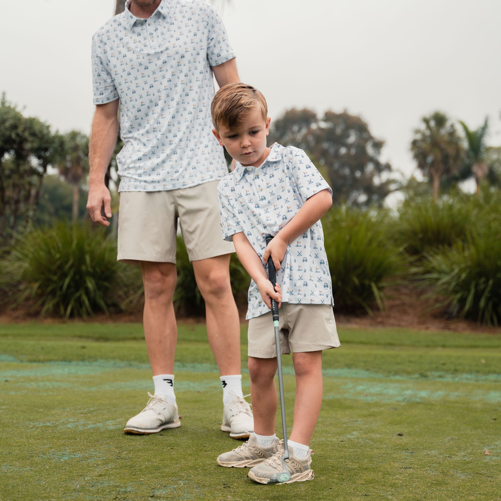 Burlebo Youth Everyday Short | Light Khaki | American Flag Pocket