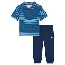 UA Stripe Polo Jogger | Aegean Blue
