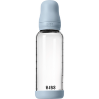 BIBS Baby Glass Bottle Set 8oz Latex | Baby Blue