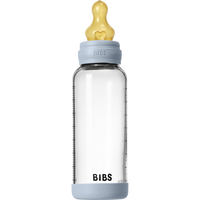 BIBS Baby Glass Bottle Set 8oz Latex | Baby Blue