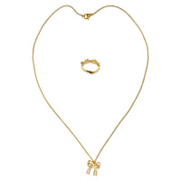 Iscream Beautiful Bows Ring And Necklace Set