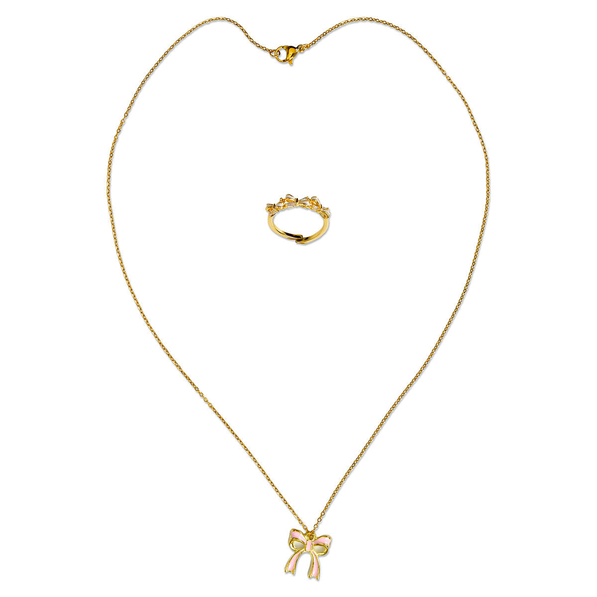Iscream Beautiful Bows Ring And Necklace Set
