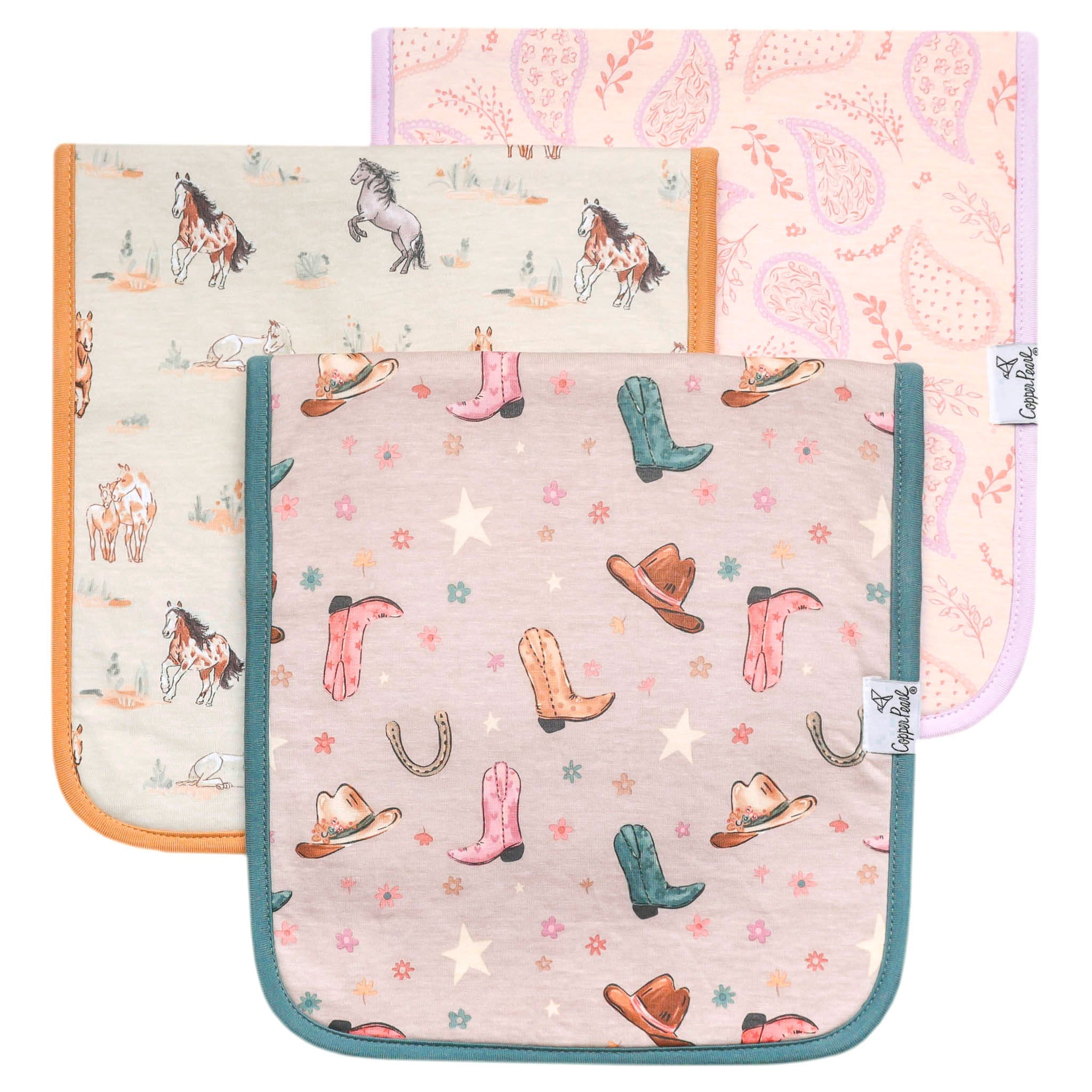 Copper Pearl Premium Burp Cloths | Cheyenne