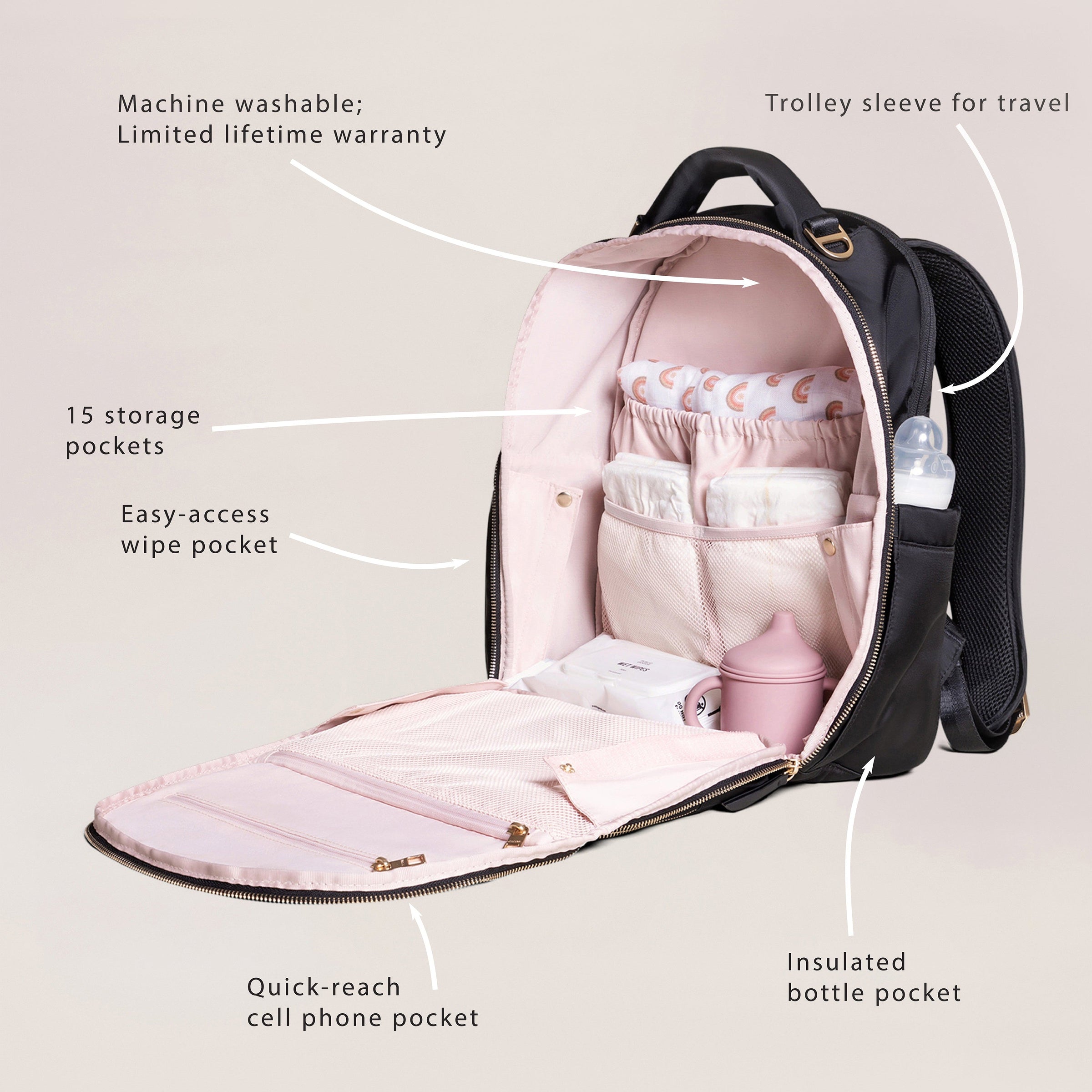 Sazan + JuJuBe Classic Diaper Backpack | Paisley Floral
