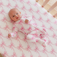Copper Pearl Premium Knit Fitted Crib Sheet | Bow My Gosh