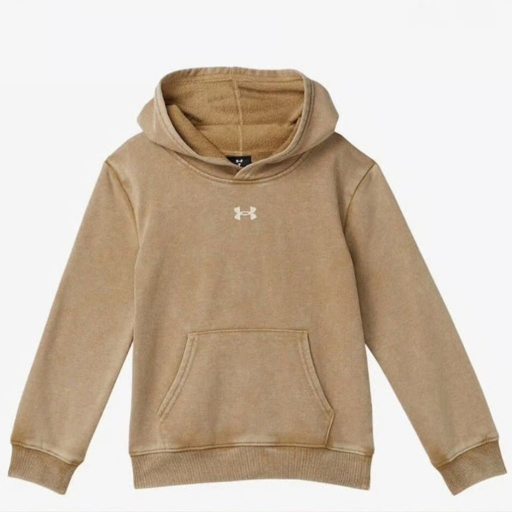 UA Rival Acid Wash Hoodie Field Khaki