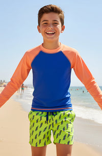 Limeapple Dylan Boys Lightning Bolt Print Board Shorts