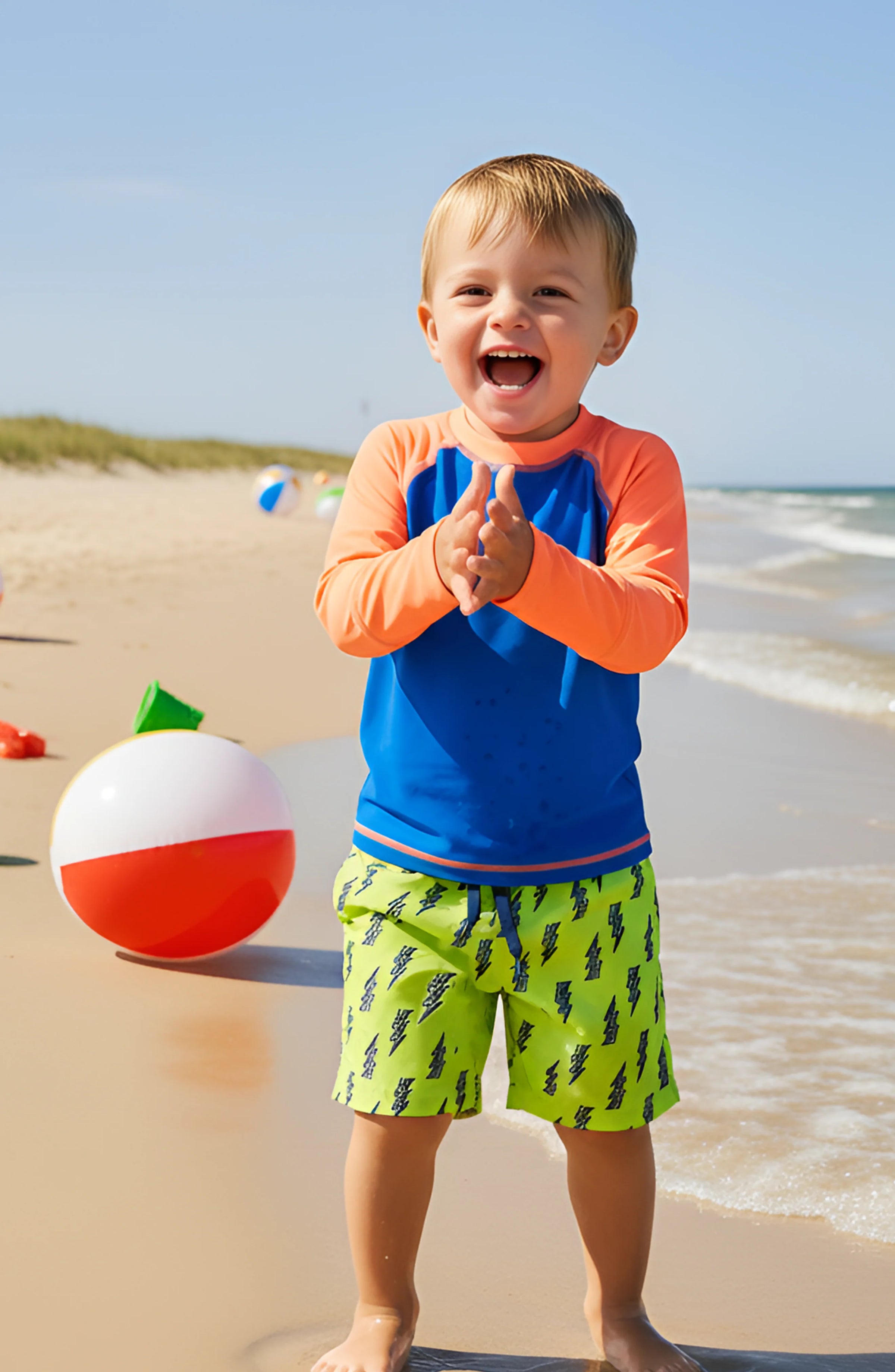 Limeapple Dylan Boys Lightning Bolt Print Board Shorts