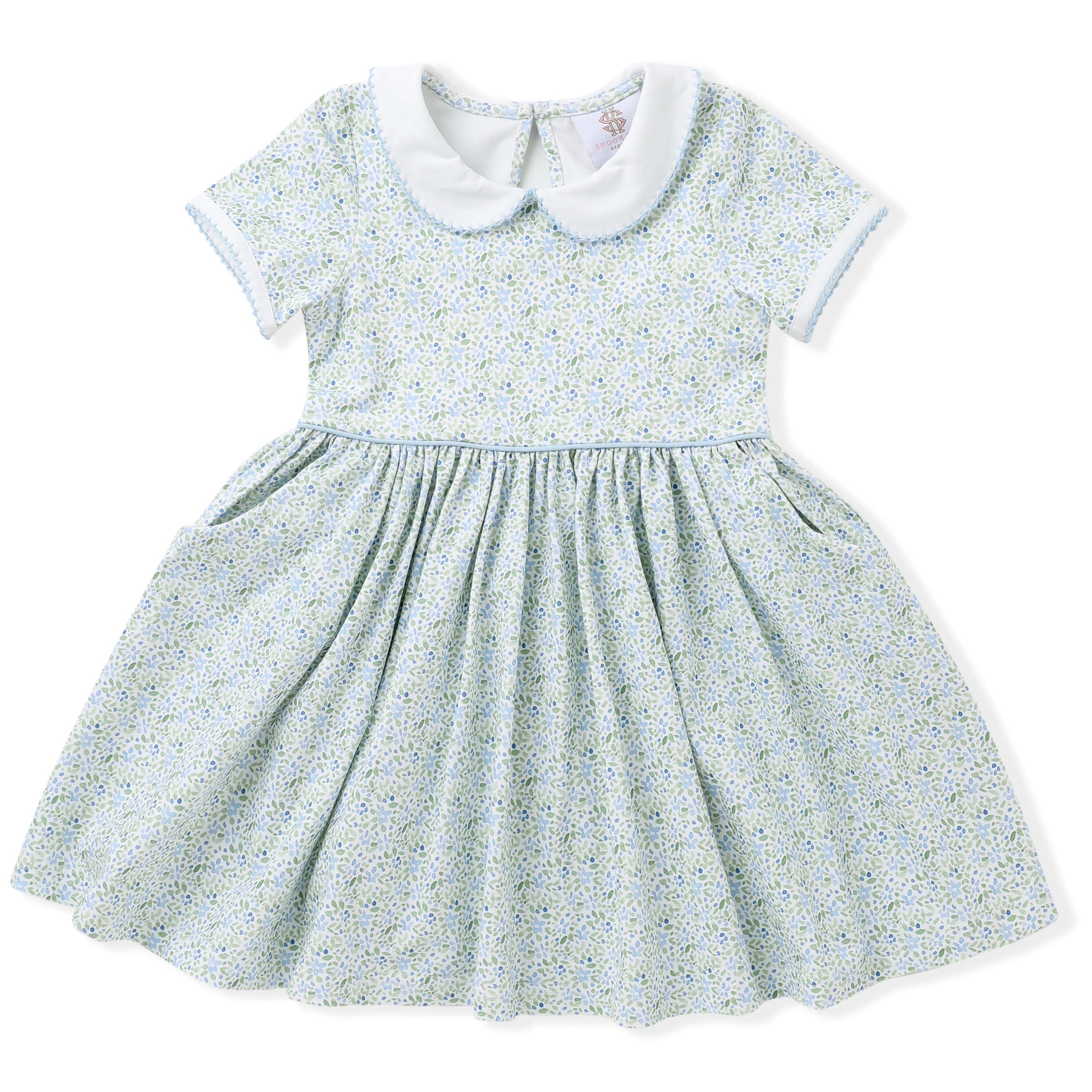Swoon Baby Clothing Blue Floral Proper Dress