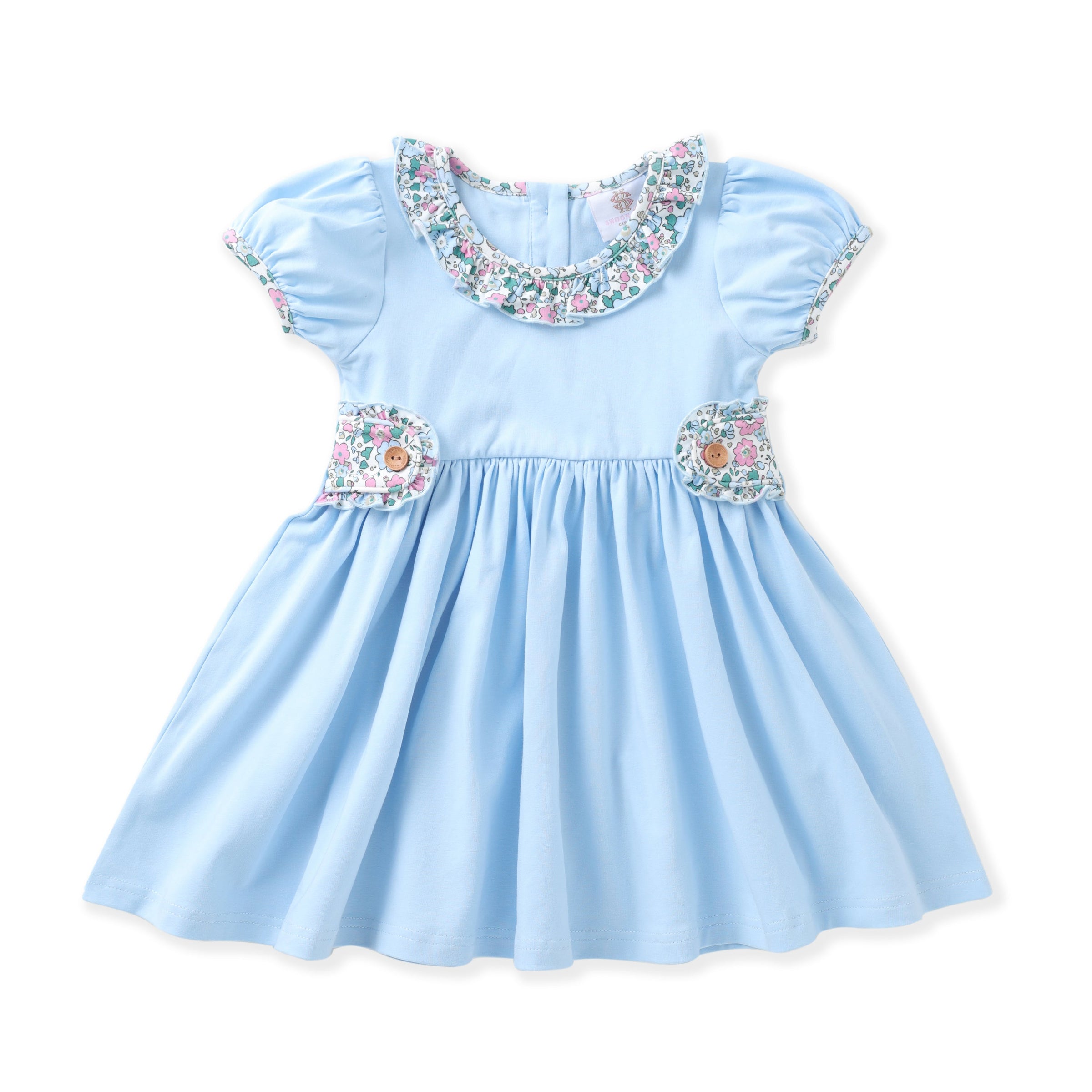 Swoon  Blue Floral Tab Dress