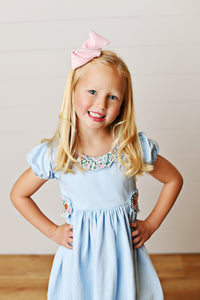 Swoon  Blue Floral Tab Dress