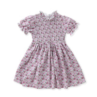 Swoon Ditsy Plum Smocked Dress