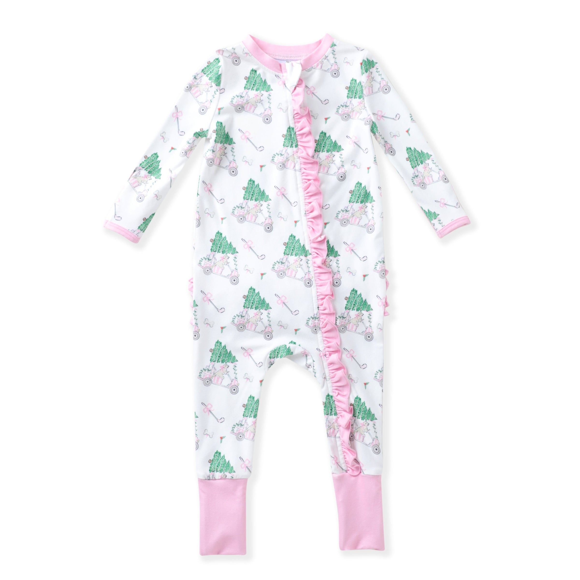 Swoon Paw-Tee Christmas Pink Butterknit Layette