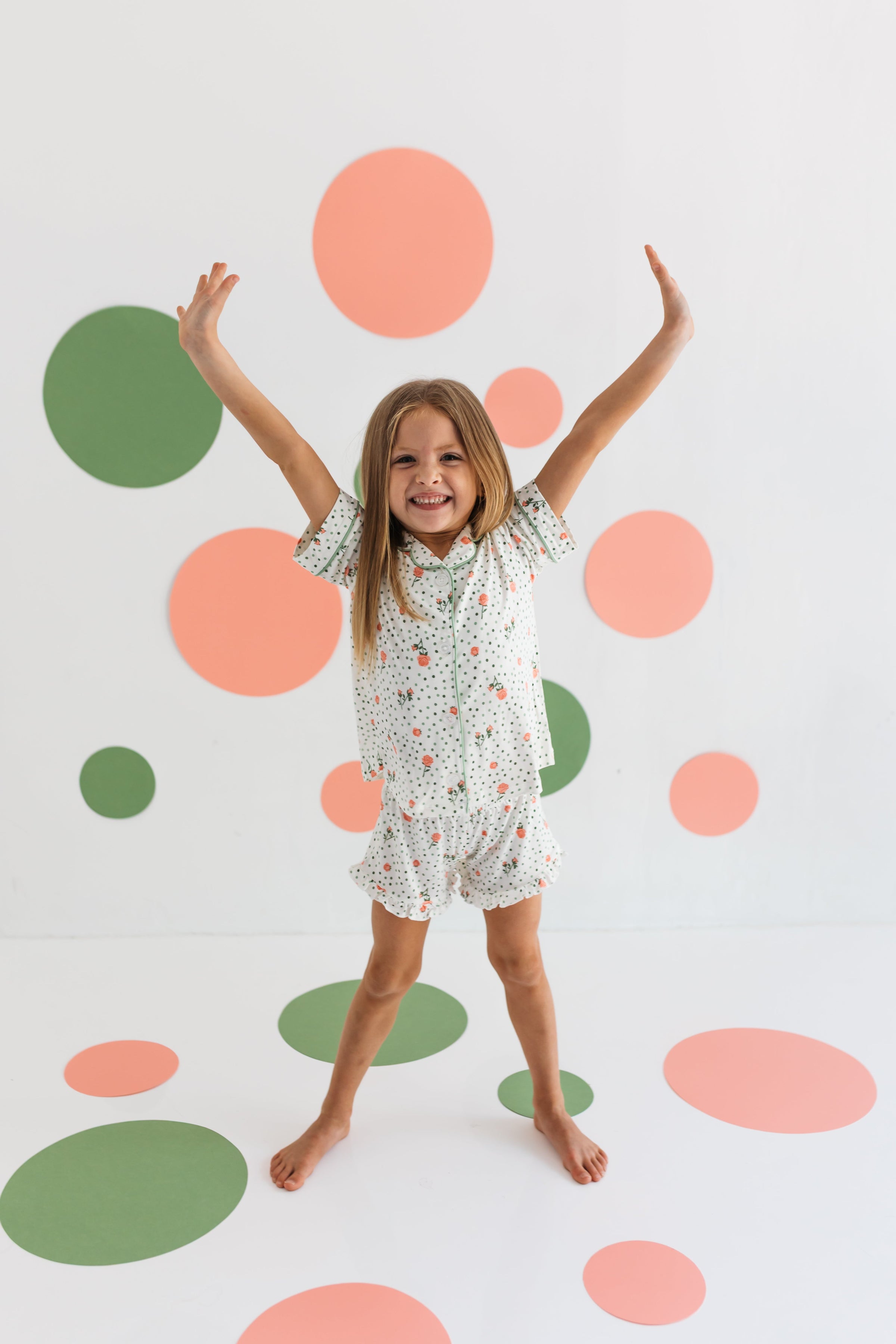 In My Jammers Quinn Floral Kids Button Up Short Set