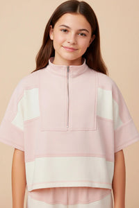 Hayden Girls Color Block Half Zip Top
