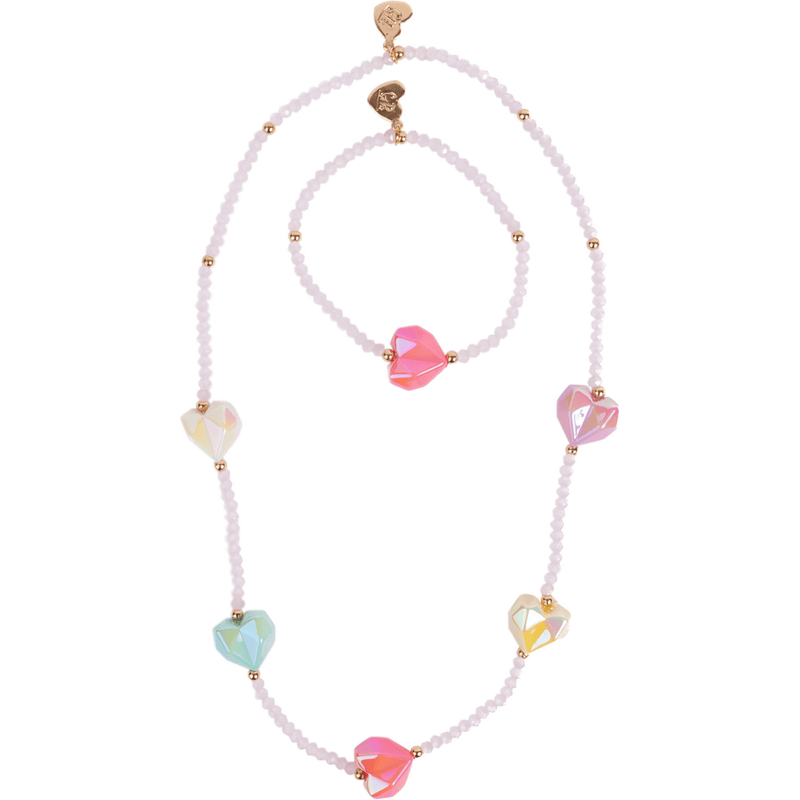 Great Pretenders Heart Geode Necklace & Bracelet Set - Baby Biz
