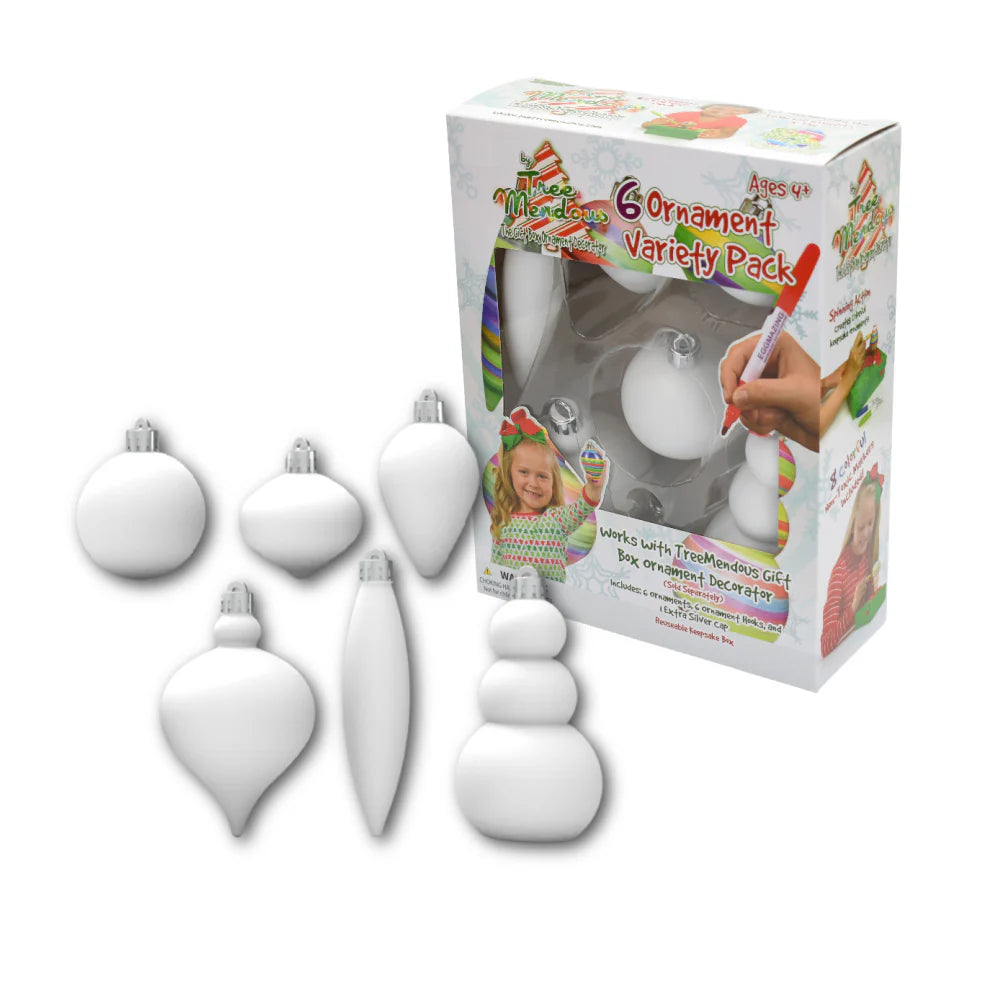 Gift Box Ornament Decorator 6 Ornaments variety Pack