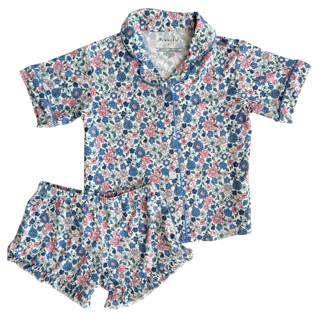 In My Jammers Lily Floral Kids Button Up Short Set