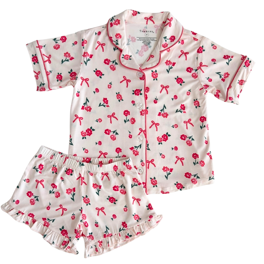 In My Jammers Pink Isabelle Kids Button Up Short Set