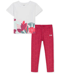 UA Printed SS Legging Set White