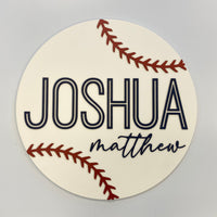 Sugar + Maple Round Sign | Baseball
