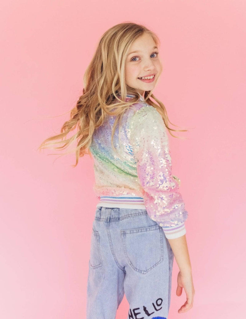 Lola + The Boys Icy Ombre Sequin Jacket