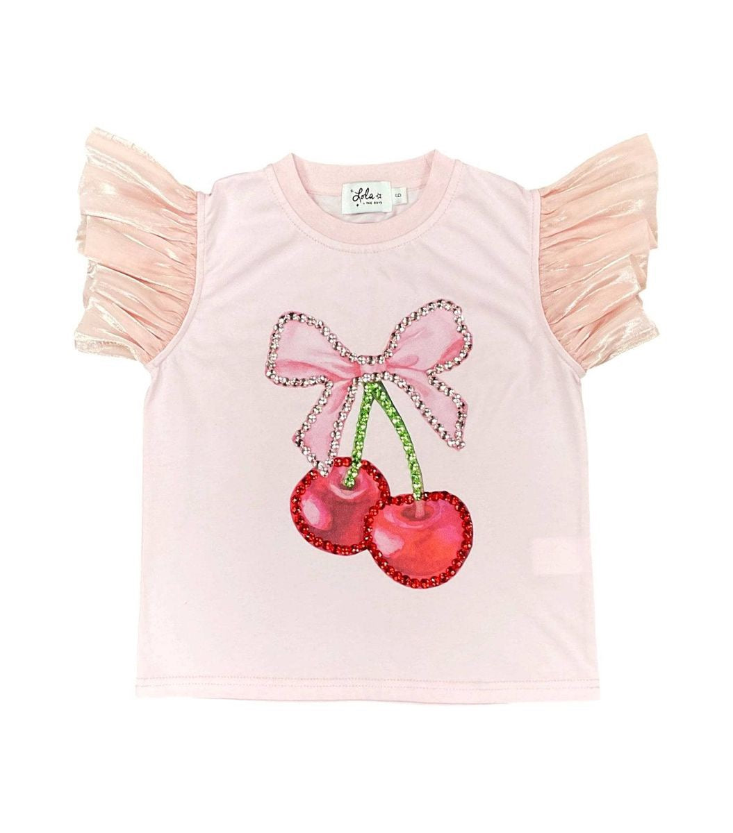Crystal Cherry Ruffle T Shirt