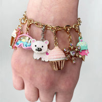 CHARM IT! Gold Pink Glitter Cupcake Char