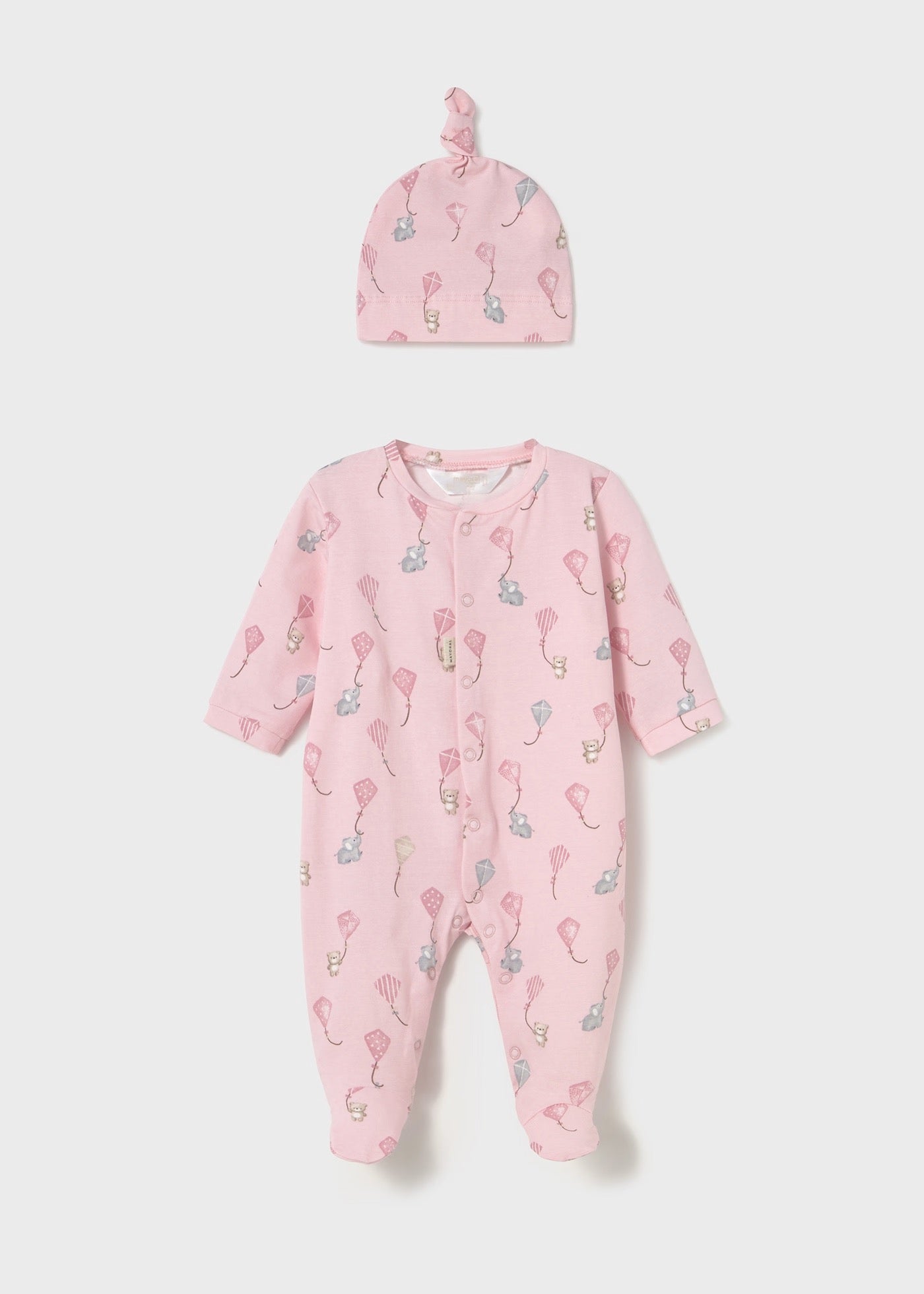 Long onesie w/ hat Baby Rose