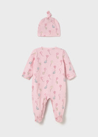 Long onesie w/ hat Baby Rose