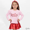 Santa's Favorite in Sequin on Pink Holly Christmas