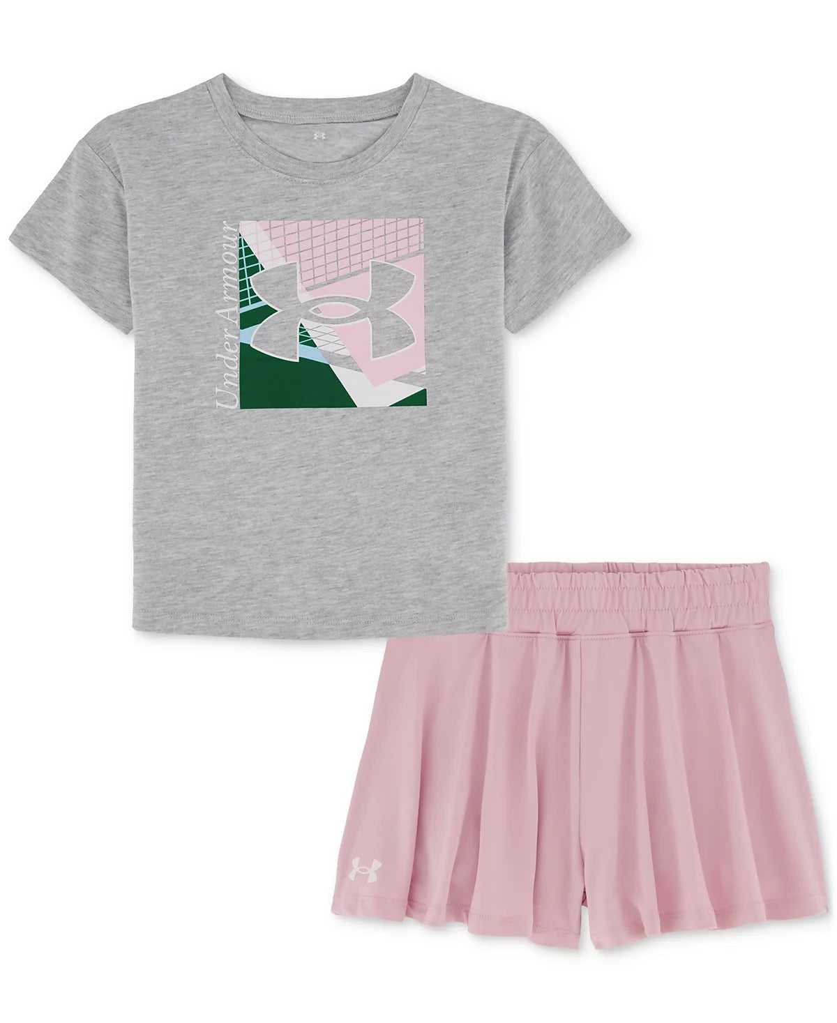 UA Flare 2-Fer Short Set Mod Gray