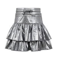 Lola + The Boys Metallic Ruffle Skort