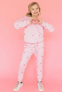 Lola + The Boys Full Hearts Jogger Set