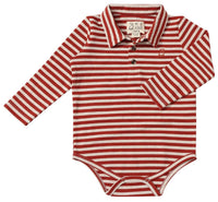 Seymour Polo Onesie Rust/Cream