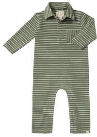 Kingston Polo Romper Forest/Cream