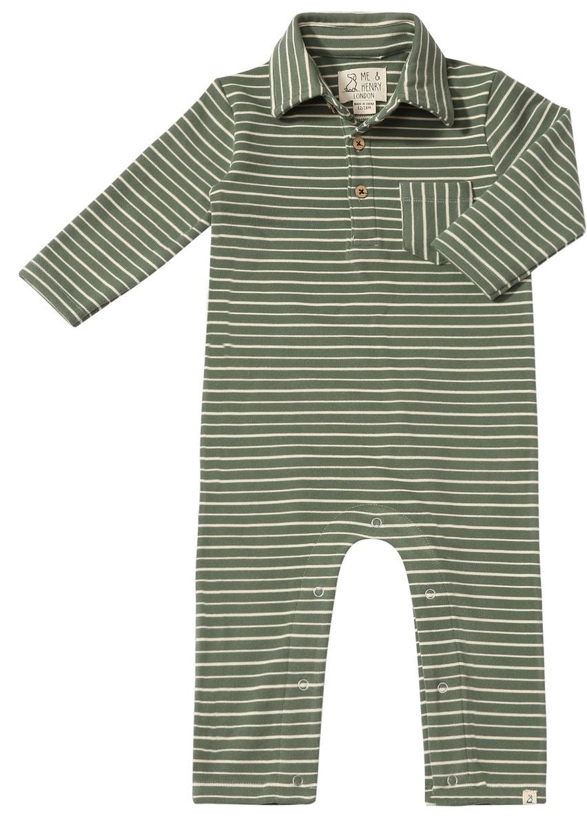Kingston Polo Romper Forest/Cream