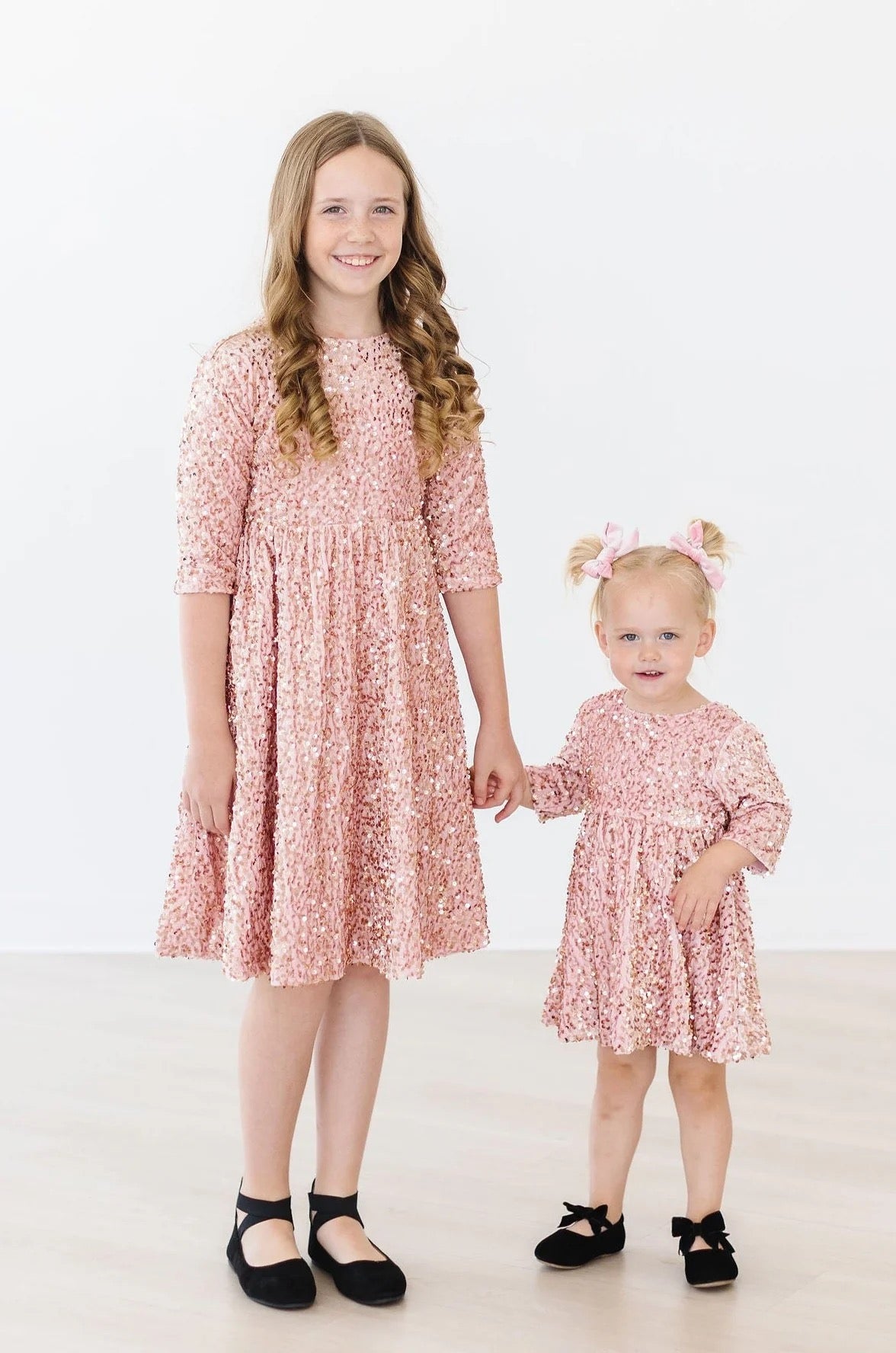 Mila & Rose Rose Gold Velvet Sequin Dress