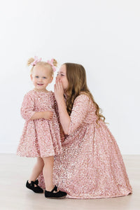 Mila & Rose Rose Gold Velvet Sequin Dress